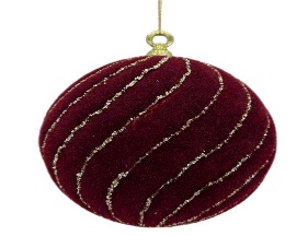 BOLA 15CM 1PC NAVIDEÑO GAMUZADO CON GLITER